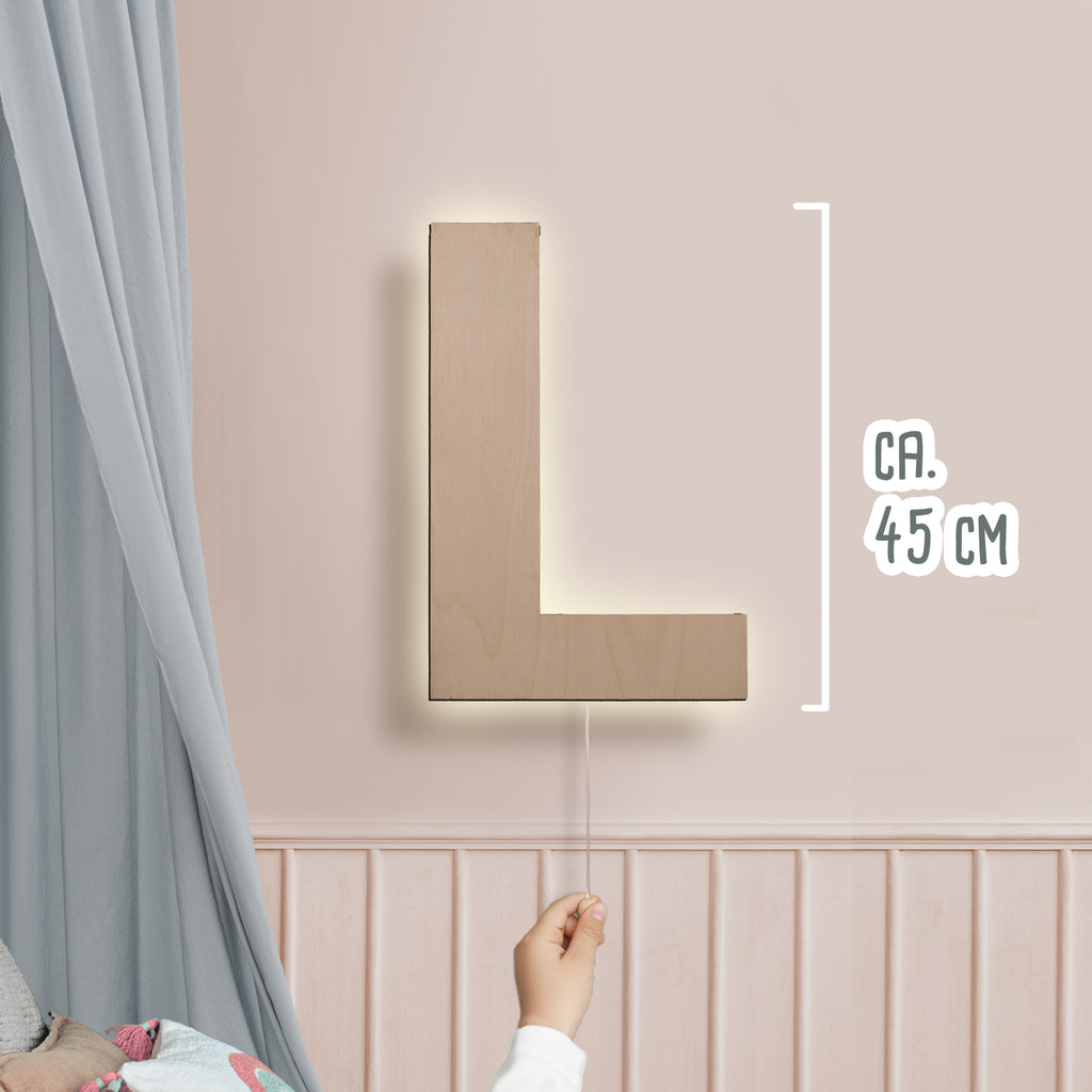 Nachtlicht „Buchstabe A-Z“ für Baby, Kind und Erwachsene personalisiert Laser
