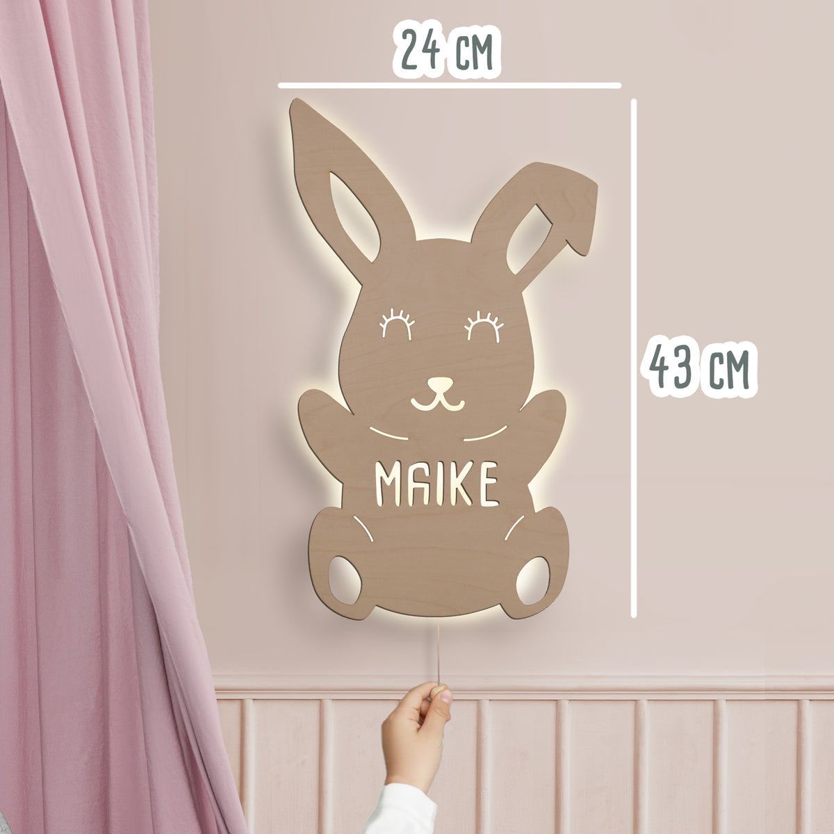 Nachtlicht „Hannes der Hase“ personalisiert Laser