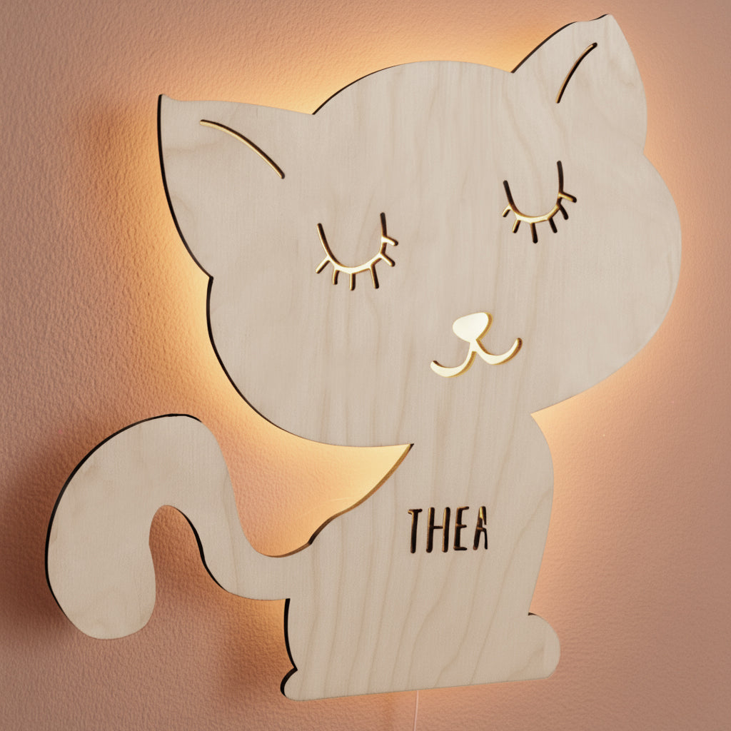 Nachtlicht „Kimi die Katze“ personalisiert Laser