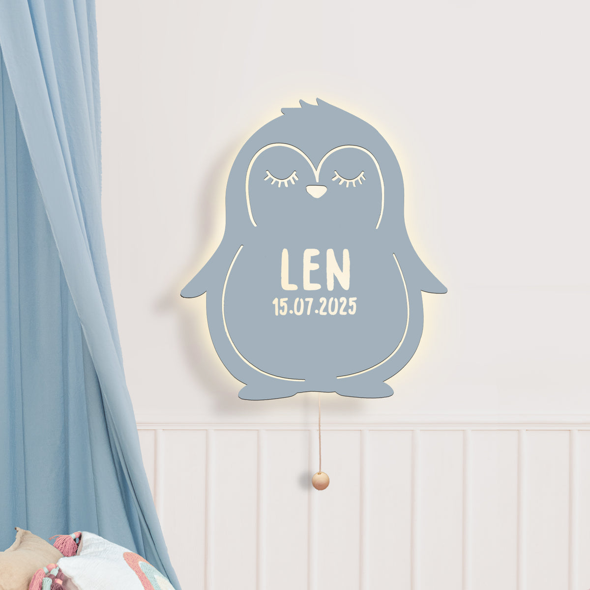 Nachtlicht „Phil der Pinguin“ personalisiert Laser