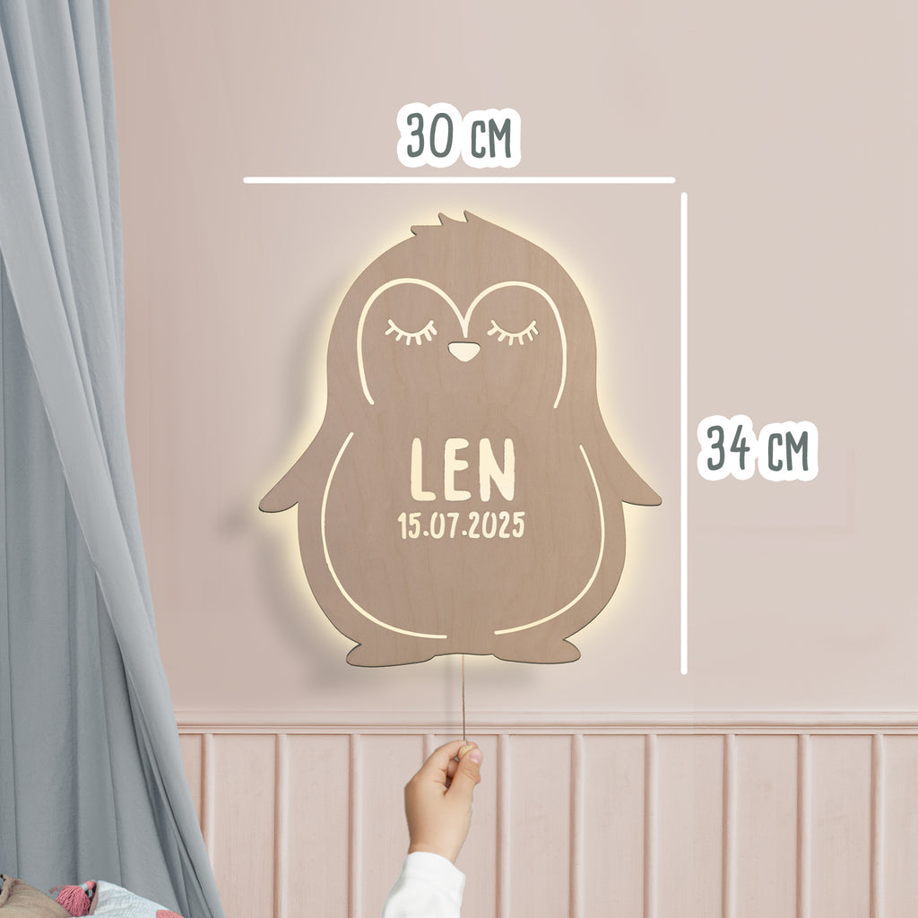 Nachtlicht „Phil der Pinguin“ personalisiert Laser