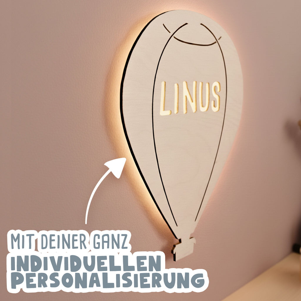 Nachtlicht „Bruno der Ballon“ personalisiert Laser