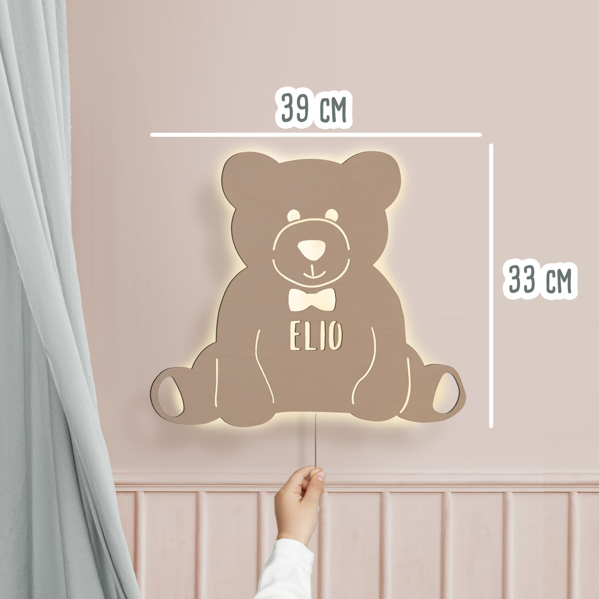 Nachtlicht „Theo der Teddy“ personalisiert Laser