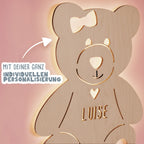 Nachtlicht „Tilda der Teddy mit Herz“ personalisiert Laser