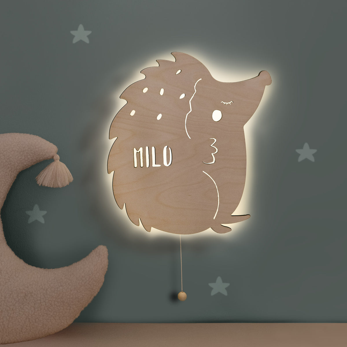 Nachtlicht „Ida der Igel“ personalisiert Laser