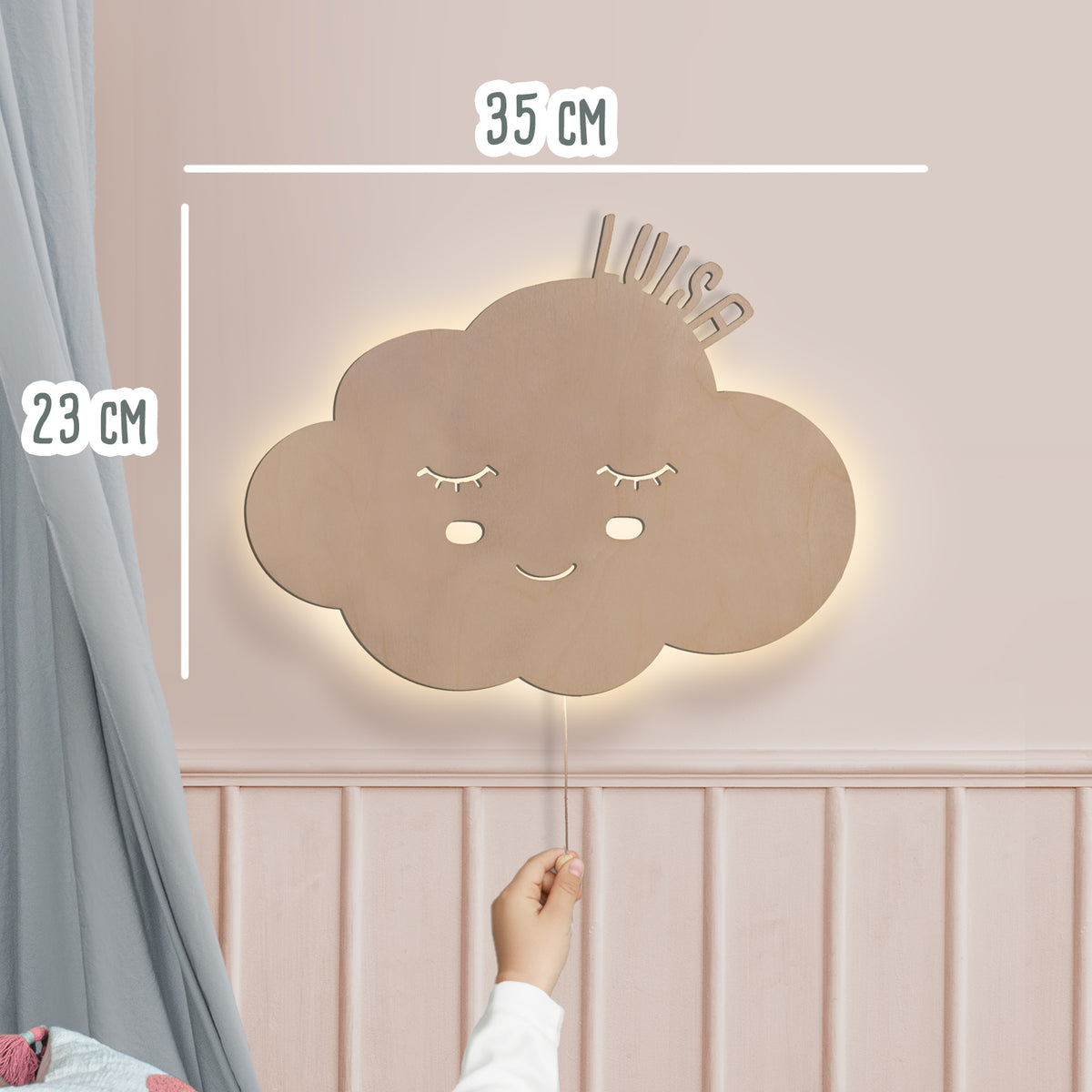 Nachtlicht „Wiebke die Wolke“ personalisiert Laser