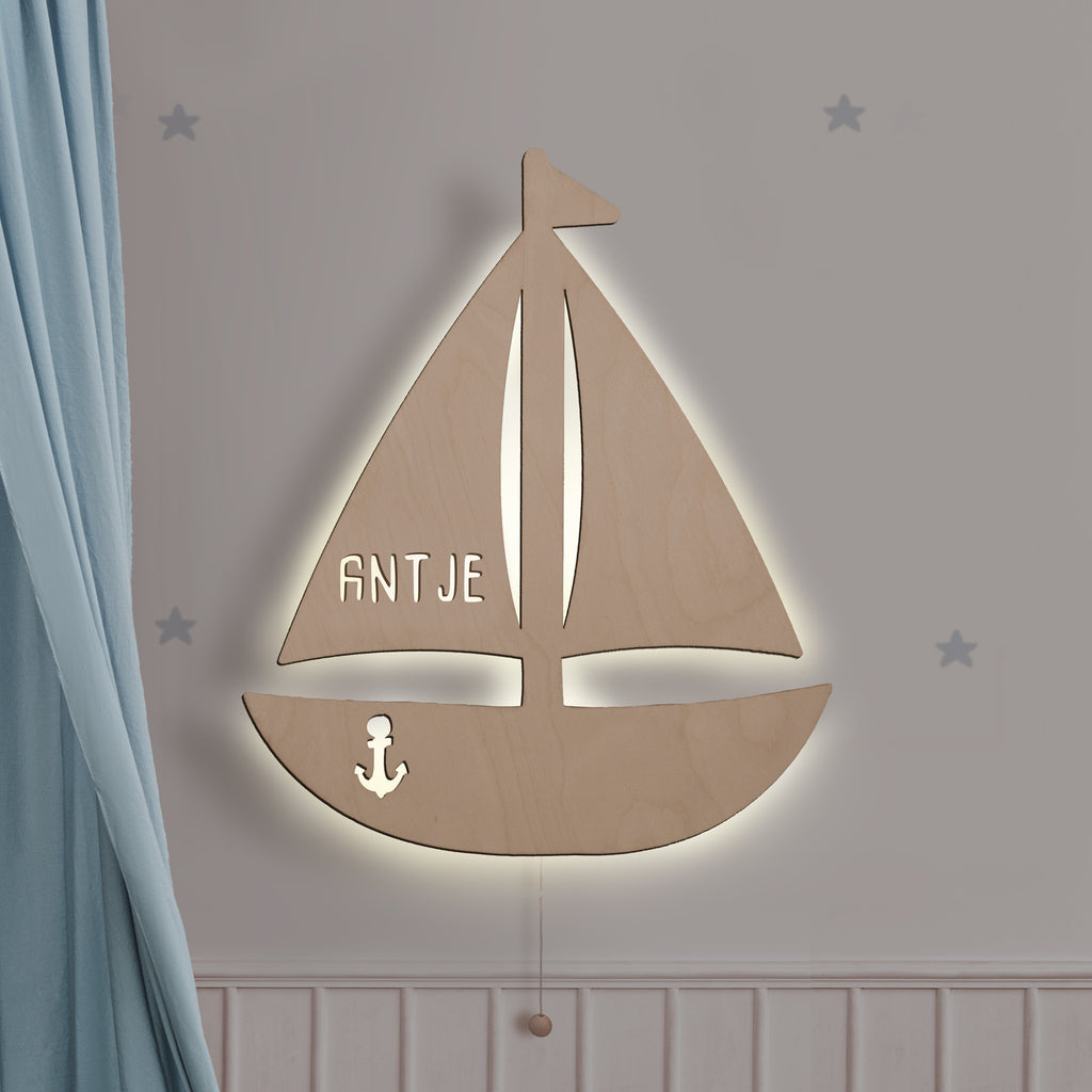 Nachtlicht „Saskia das Segelschiff“ personalisiert Laser