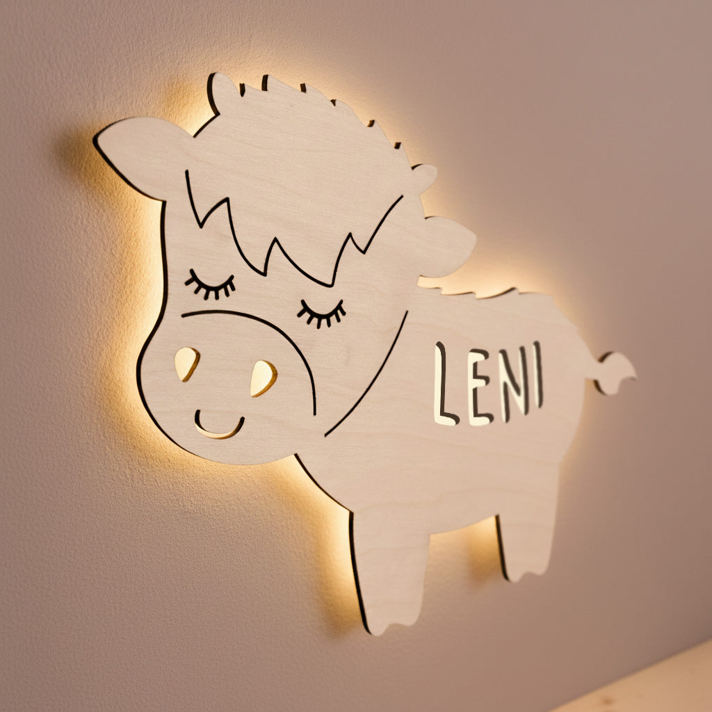 Nachtlicht „Kurt das Kalb“ personalisiert Laser