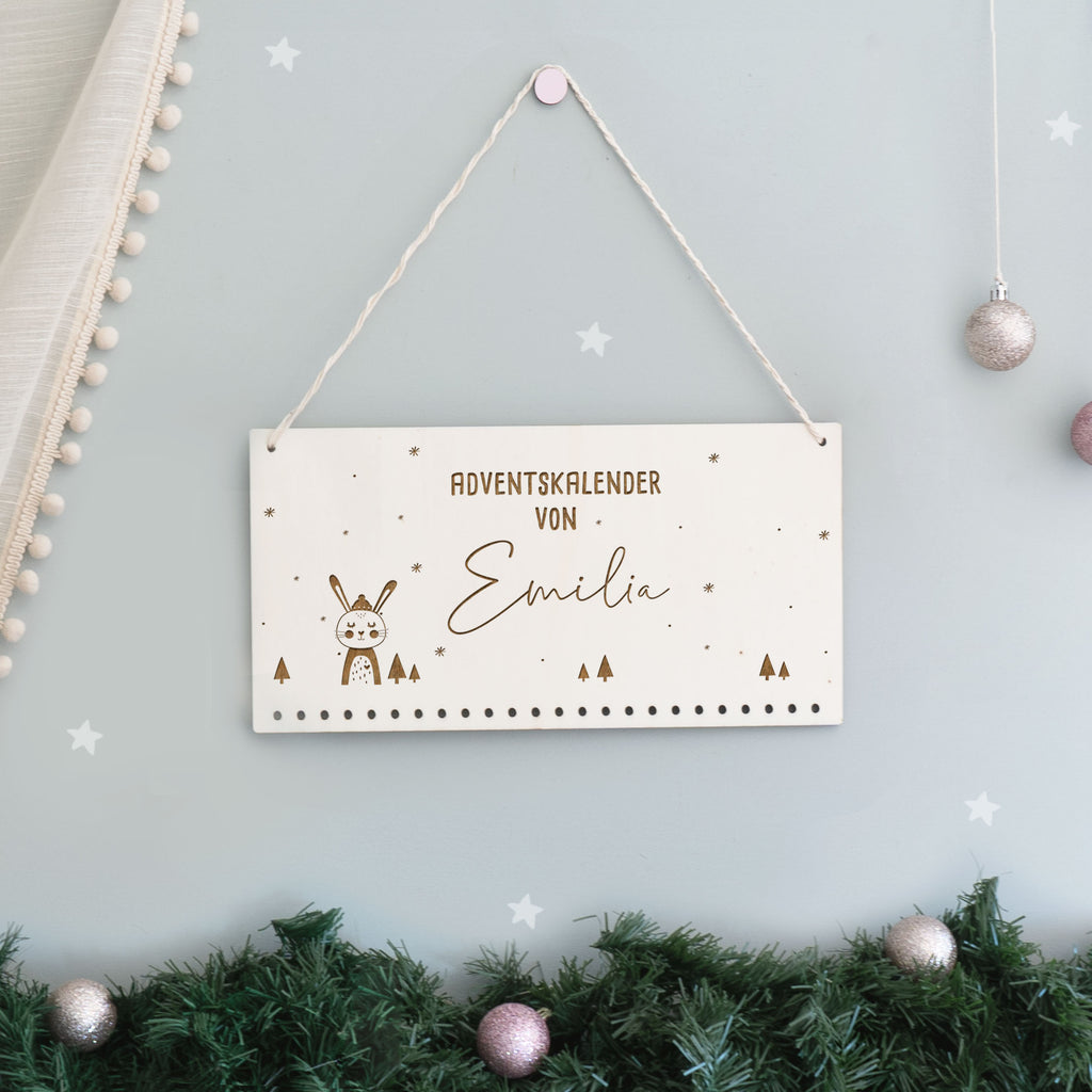 Adventskalender "Winter Hase" personalisiert für Kind
