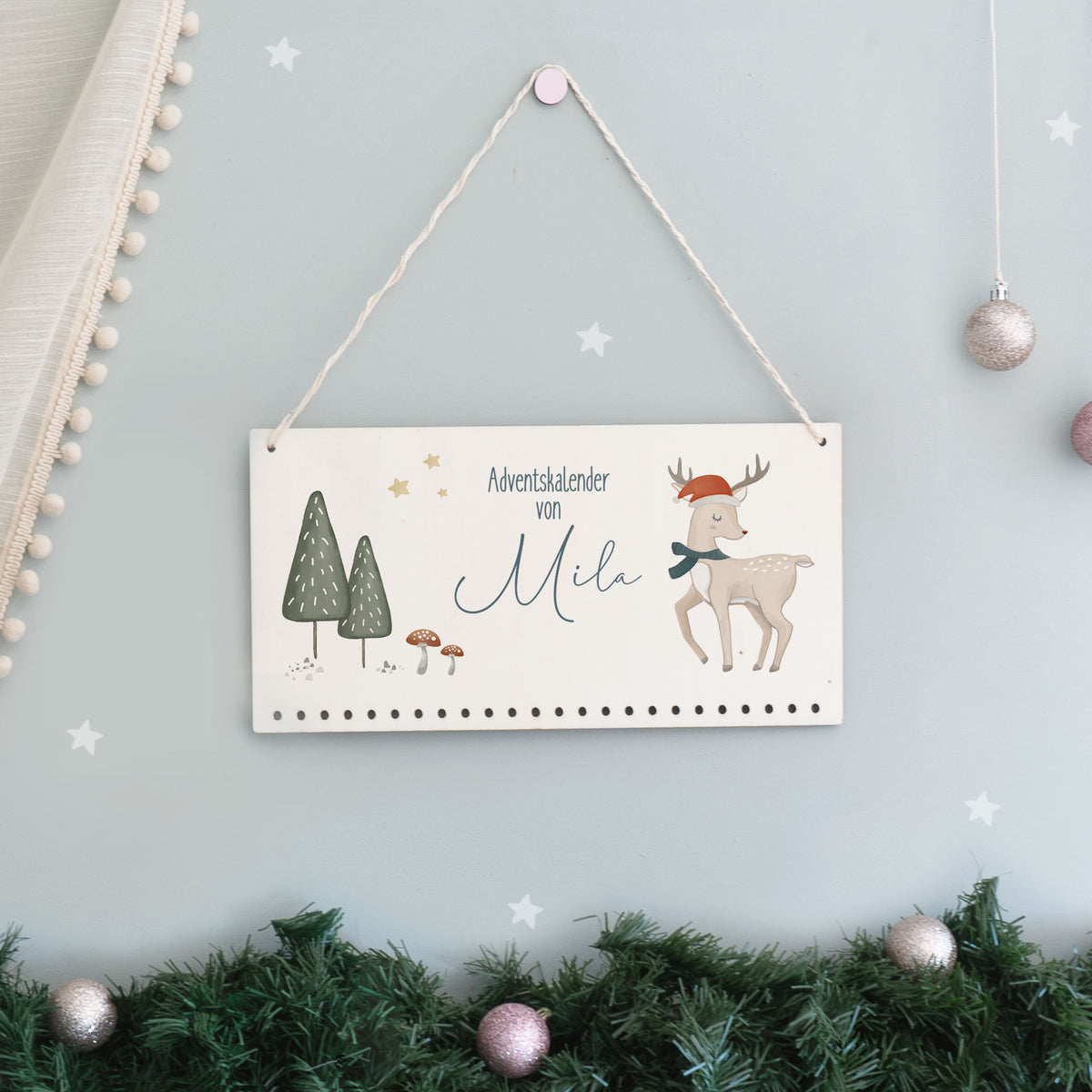 Beleuchteter Aquarell Adventskalender "Reh"