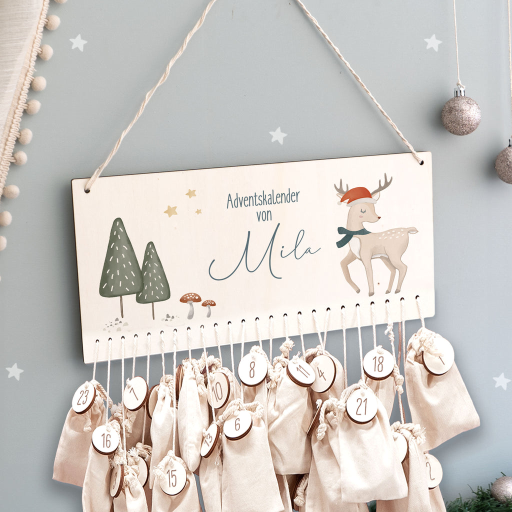 Beleuchteter Aquarell Adventskalender "Reh"