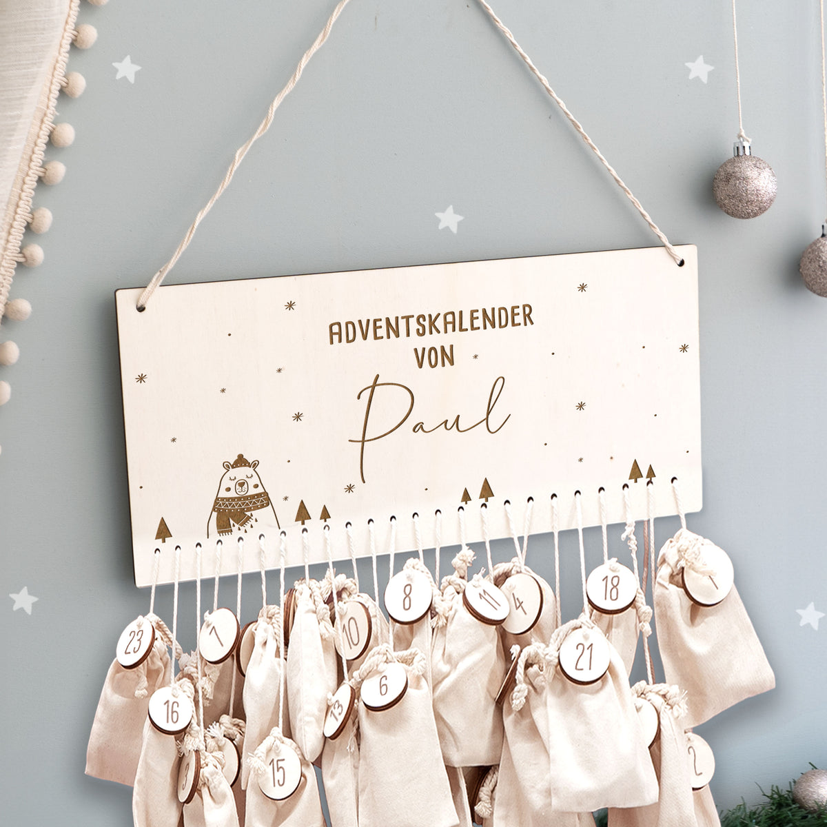 Beleuchteter Adventskalender "Winter Bär"
