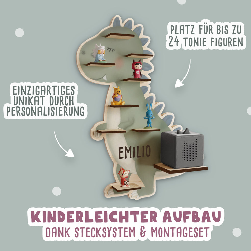 Aquarell-Regal "Dino" für die Toniebox