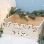 Adventskiste für Geschwister "Zweige mit 3D-Name", Geschwister-Adventskalender zum Befüllen