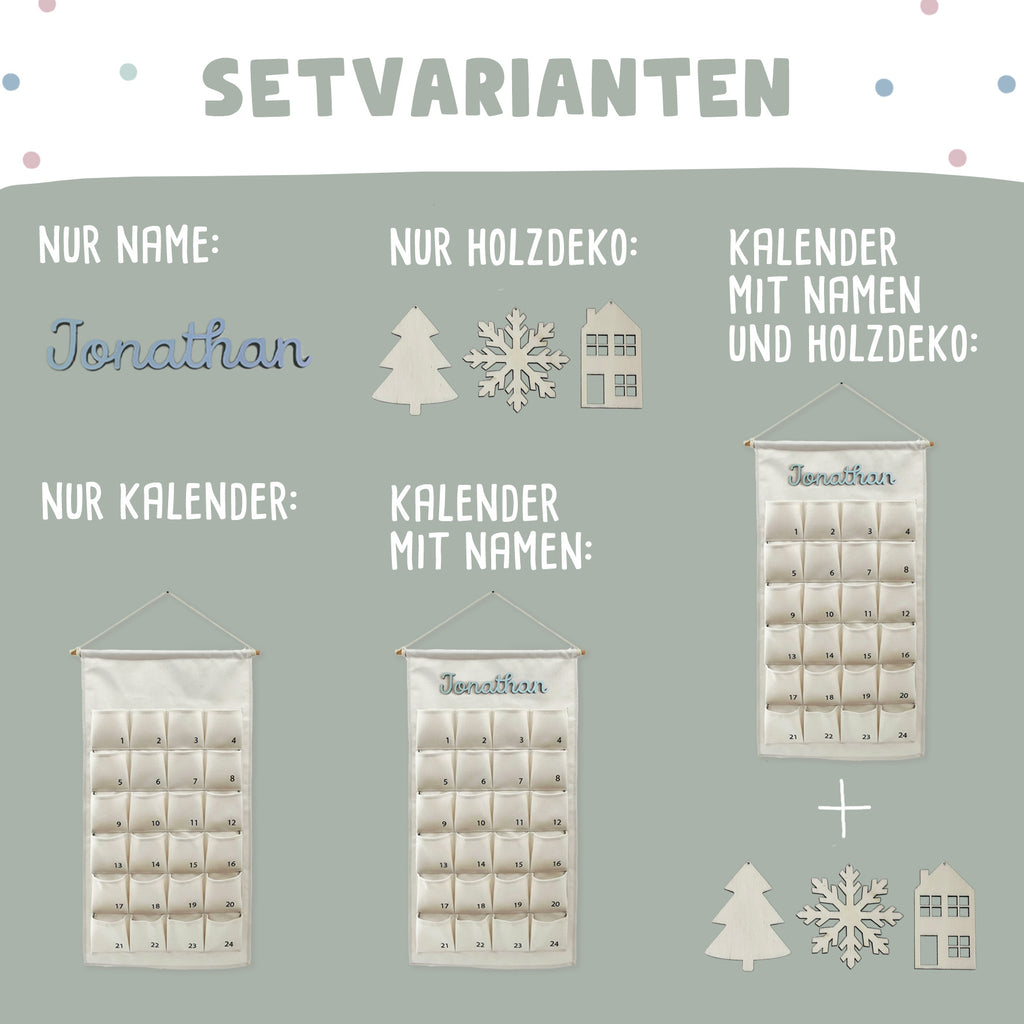 Adventskalender-Stoff personalisierbar