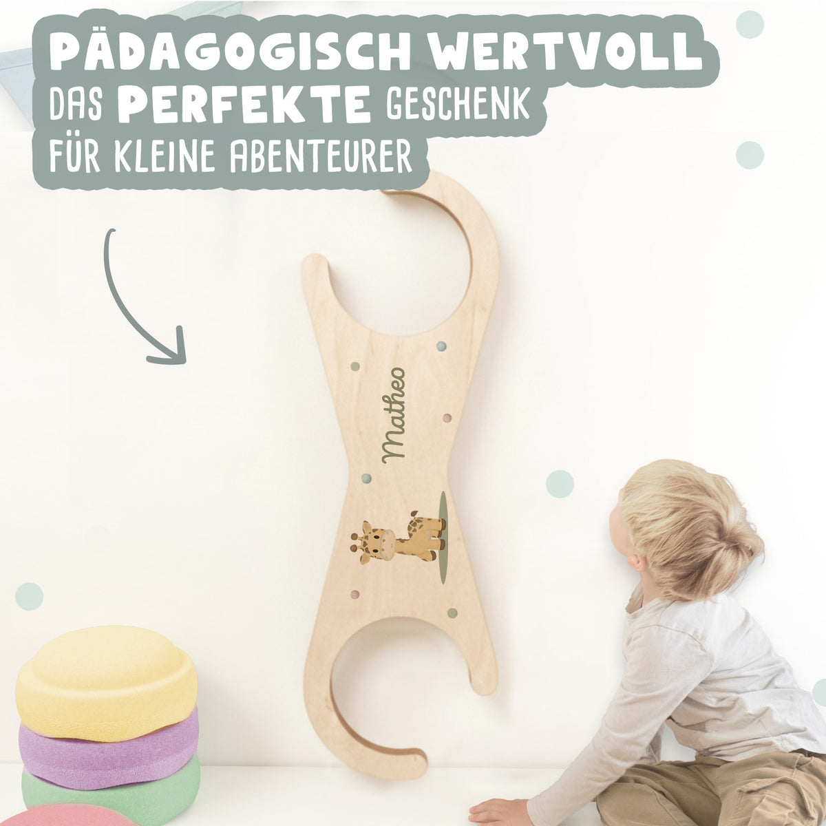 Abenteuerbrücke für Stapelstein® – Personalisierbar mit Namen - Form - Sanduhr - Bedruckt