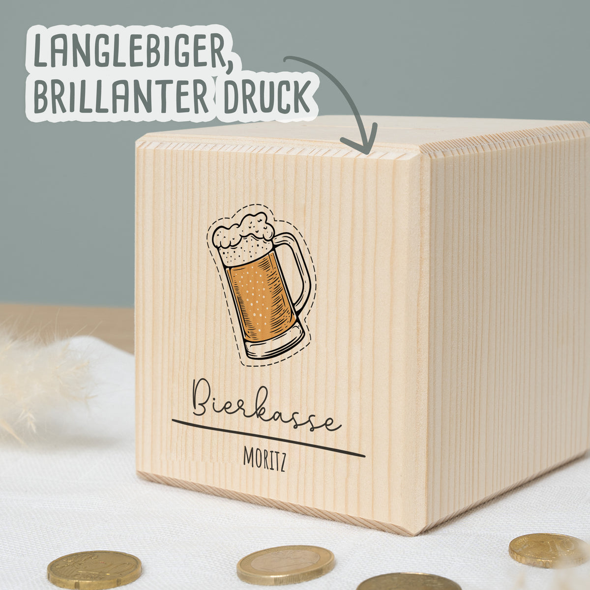 Personalisierte Spardose für Männer Bierkasse