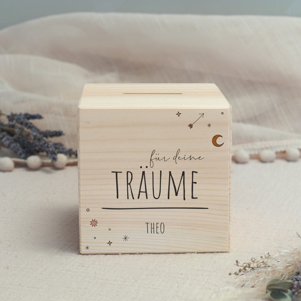 Spardose Würfel "Träume"