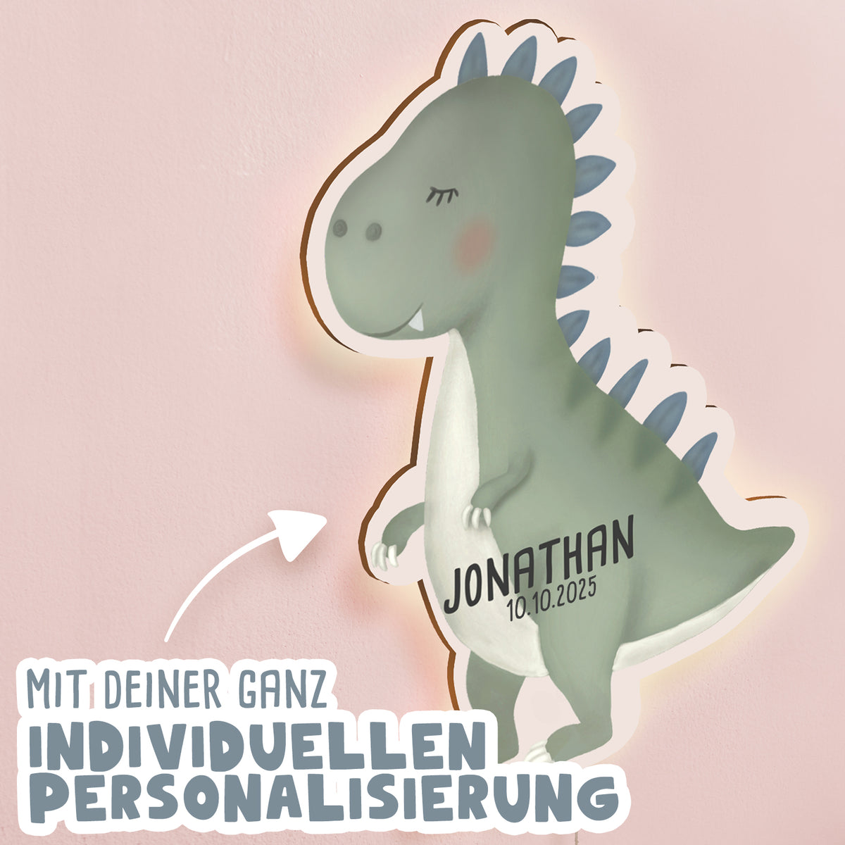 Aquarell Nachtlicht "Dino"