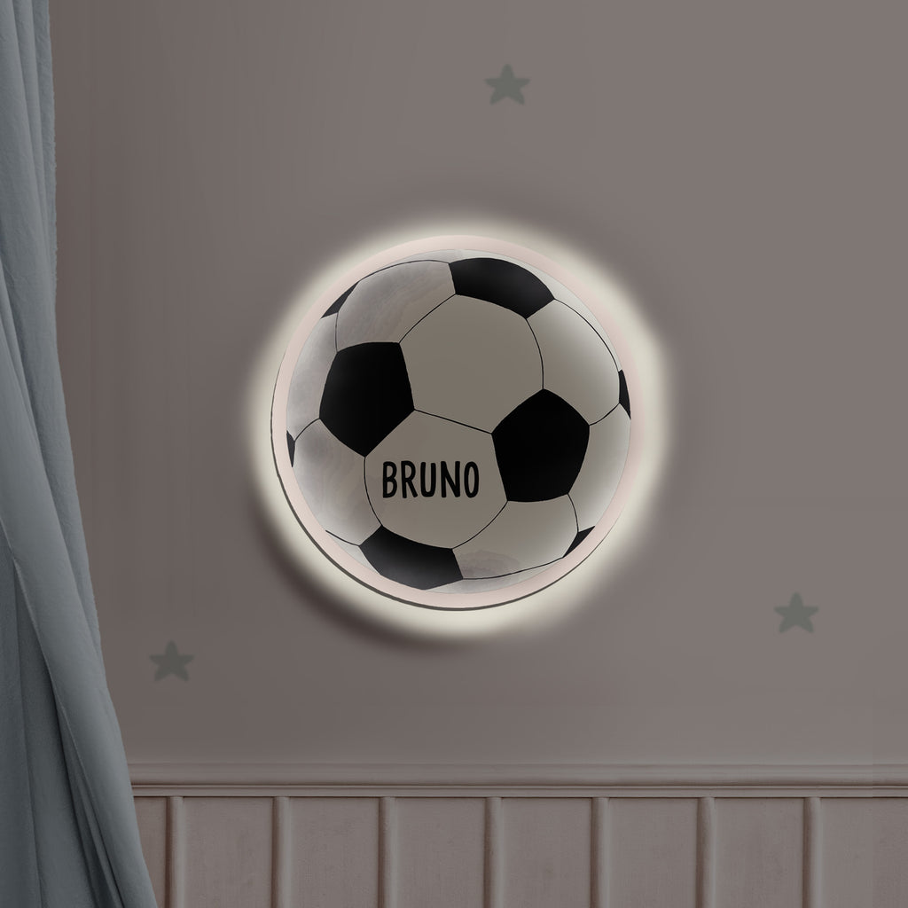 Nachtlicht „Fußball“ Aquarell personalisiert Druck