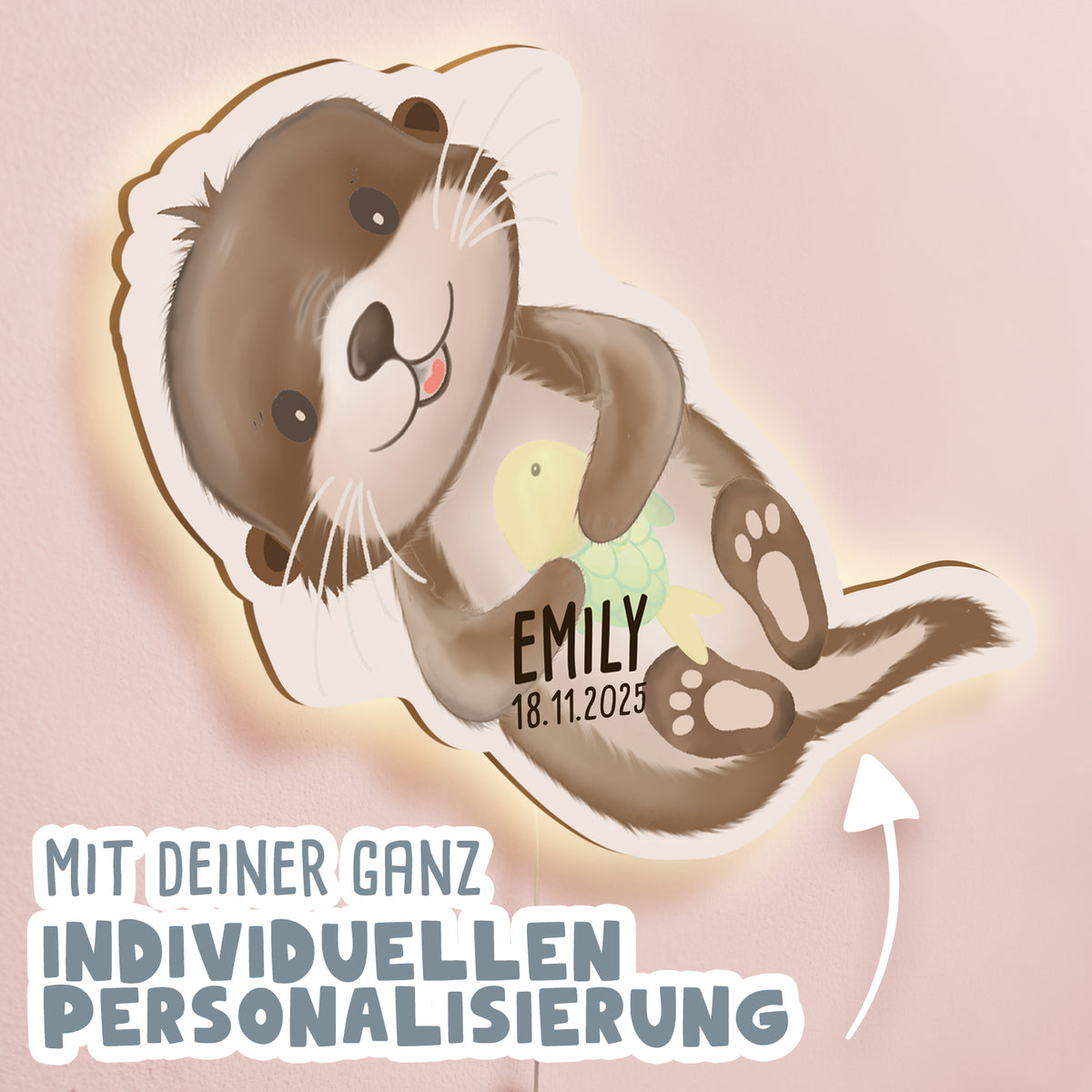 Aquarell Nachtlicht "Otter"