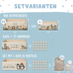Aquarell-Adventskiste "Zweige in den Ecken", Adventskalender zum Befüllen