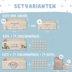 Aquarell-Adventskiste für Paare "Herz", Pärchen-Adventskalender zum Befüllen