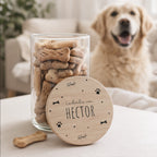 Personalisiertes Vorratsglas für Hunde "Hundeknochen bunt"