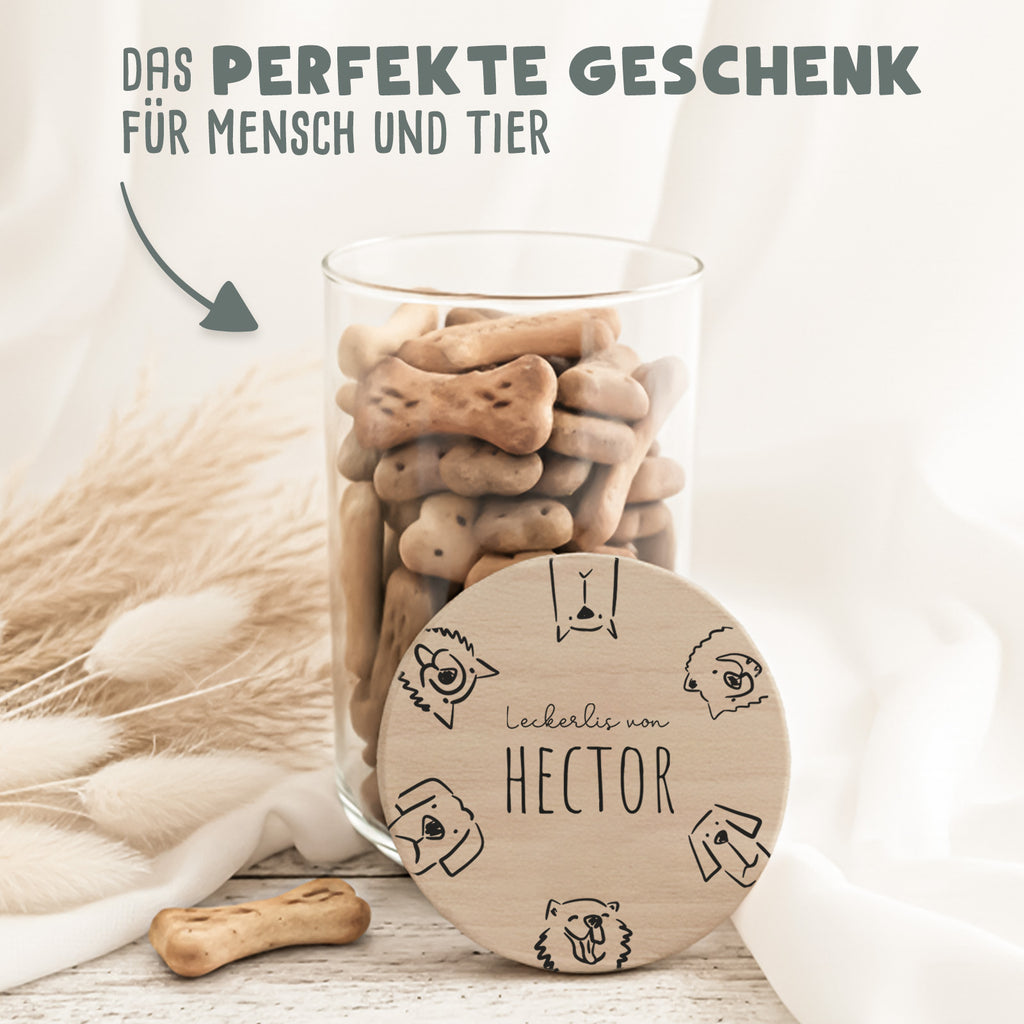Personalisiertes Vorratsglas für Hunde "Hunde im Kreis"