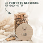 Personalisiertes Vorratsglas für Hunde "Hundeköpfe Comic"