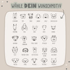 Personalisiertes Vorratsglas für Hunde "Hundeköpfe Comic"