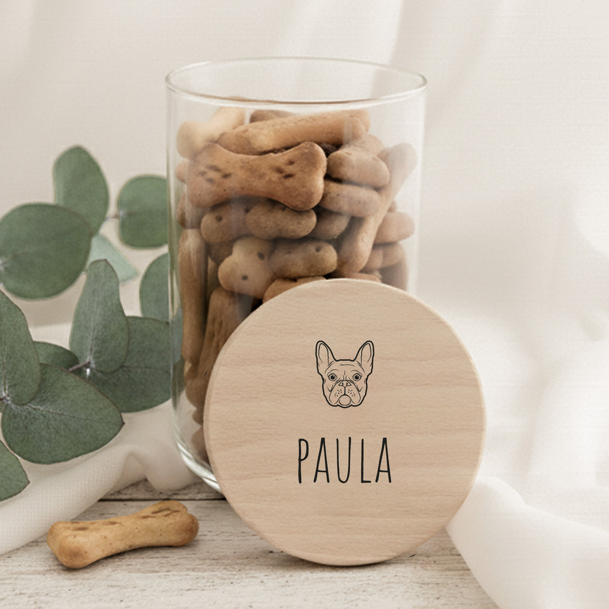 Personalisiertes Vorratsglas für Hunde "Hundeköpfe Realistisch"