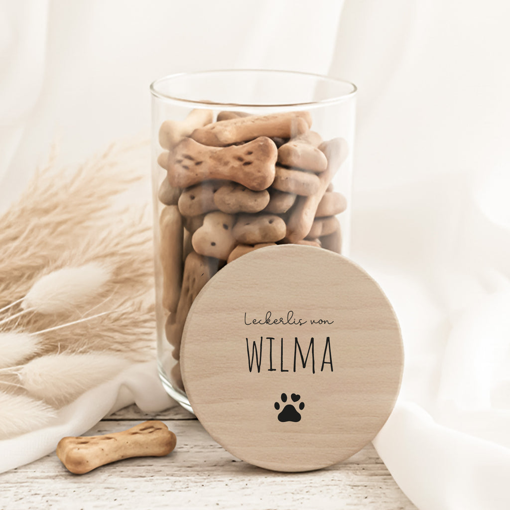 Personalisiertes Vorratsglas für Hunde "Hundepfote"