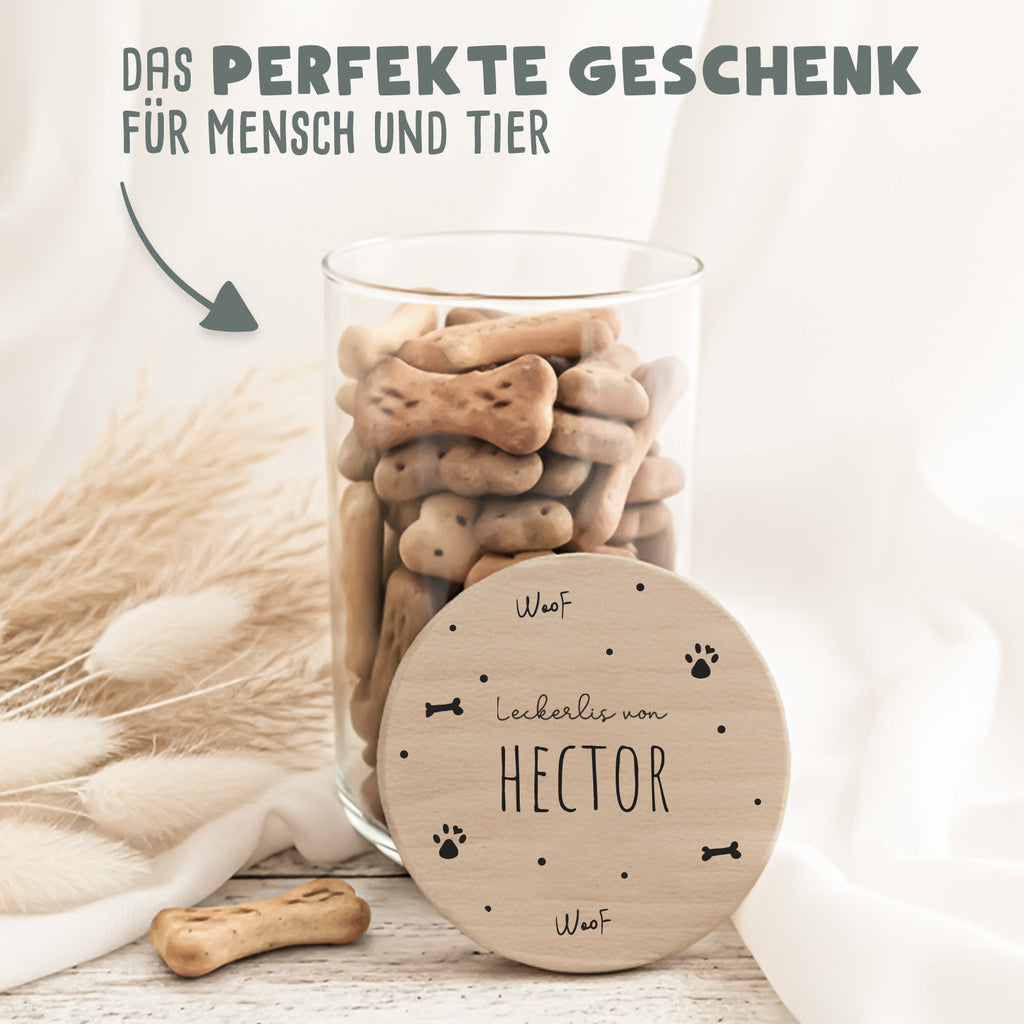 Personalisiertes Vorratsglas für Hunde "Woof"