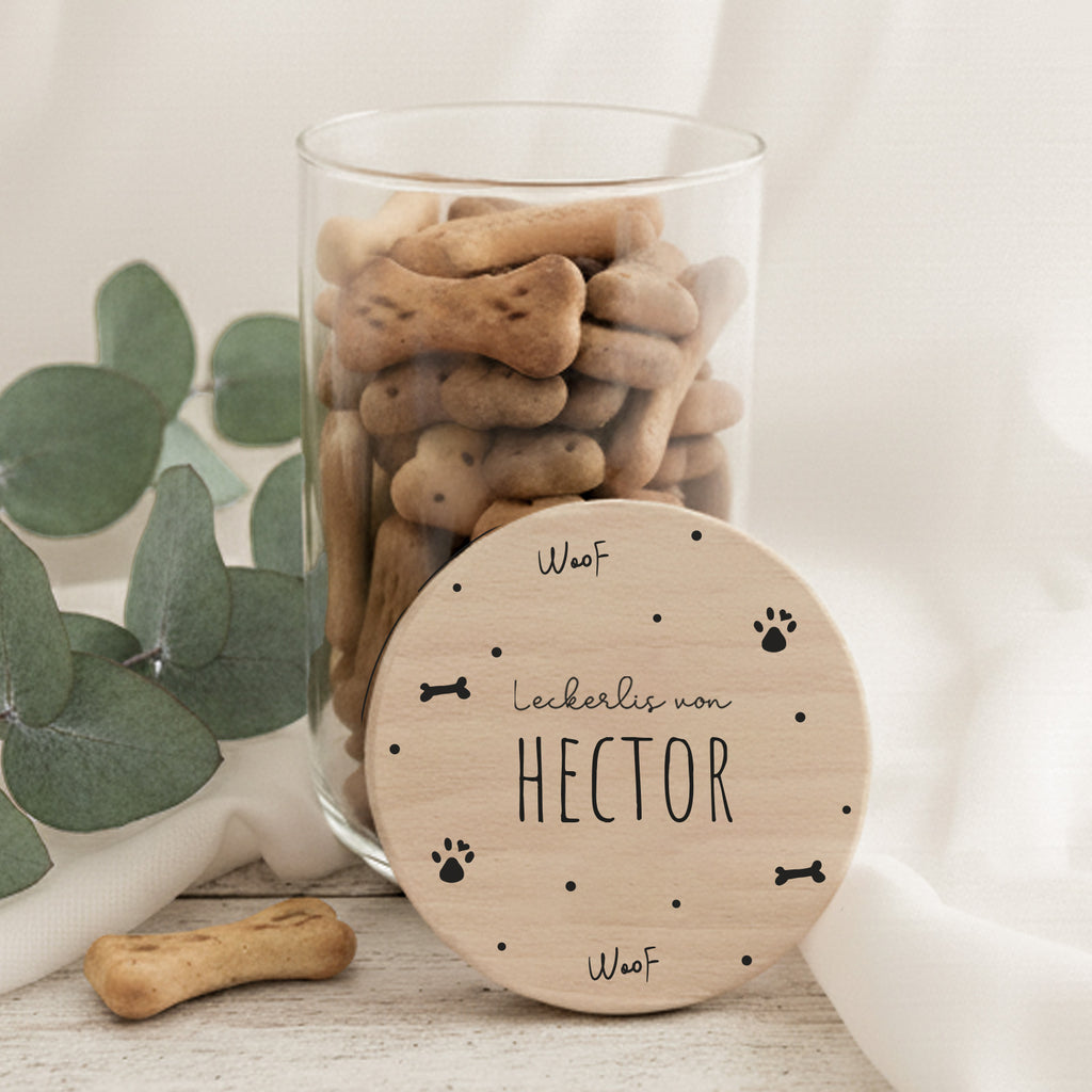 Personalisiertes Vorratsglas für Hunde "Woof"