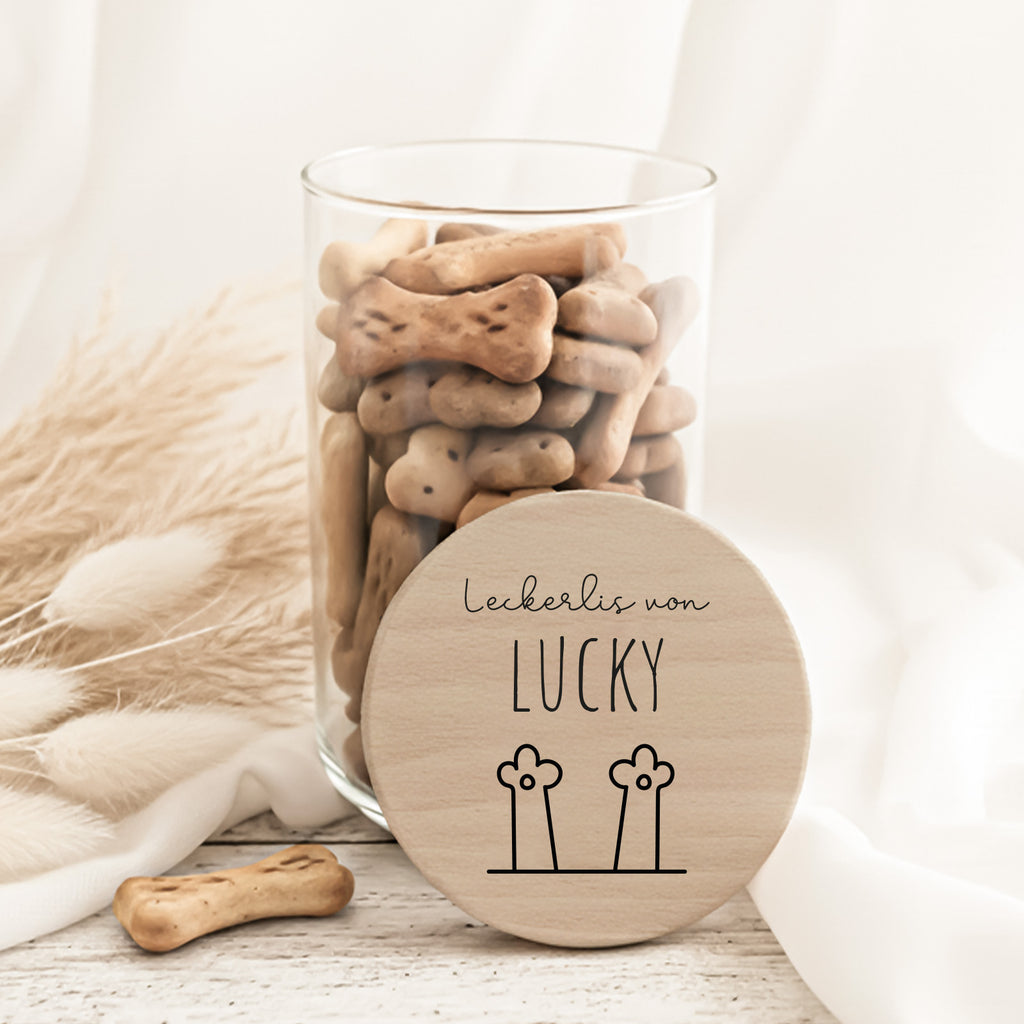 Personalisiertes Vorratsglas für Katzen "Katzenpfoten"