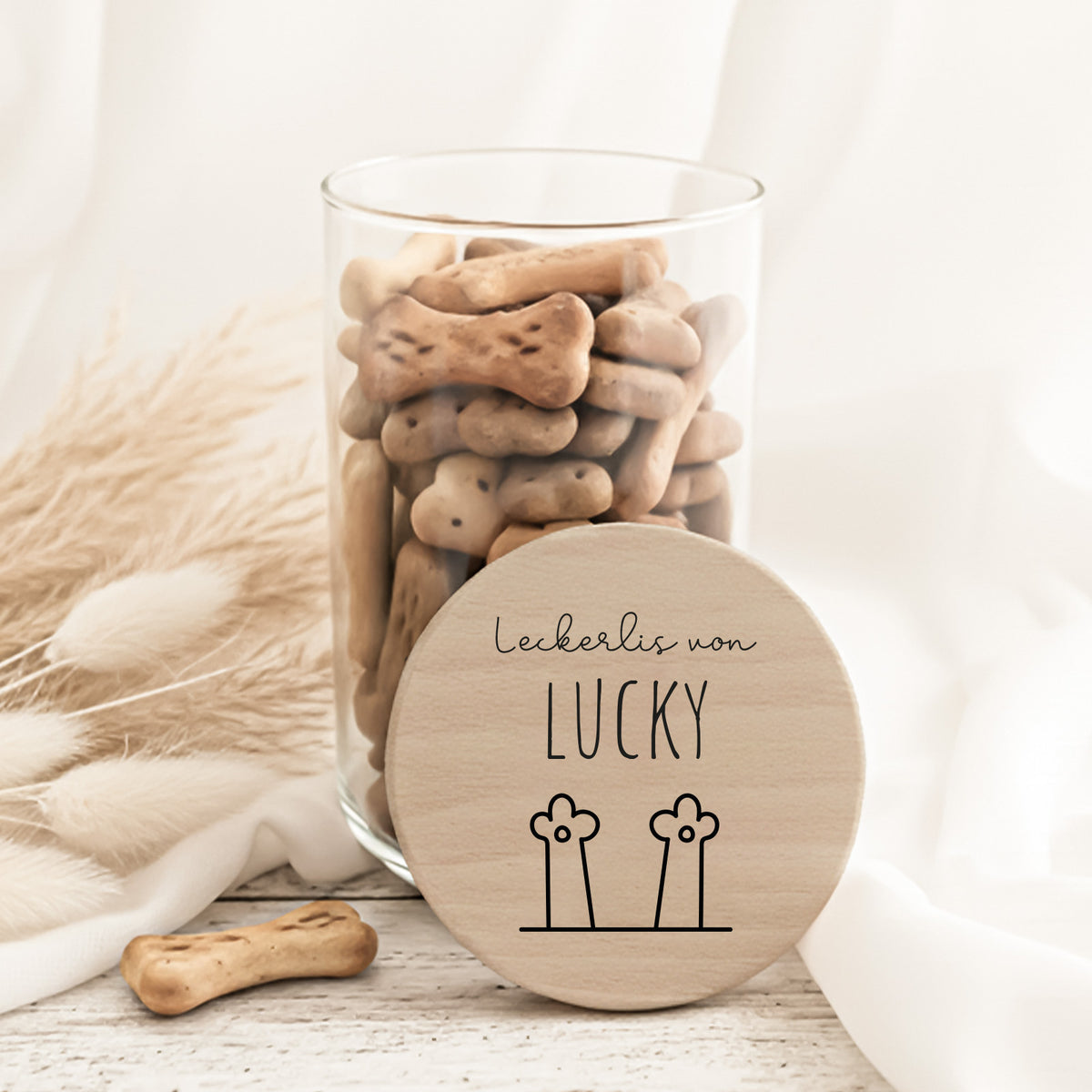 Personalisiertes Vorratsglas für Katzen "Katzenpfoten"