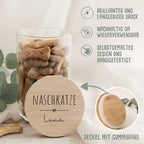 Personalisiertes Vorratsglas für Katzen "Naschkatze"