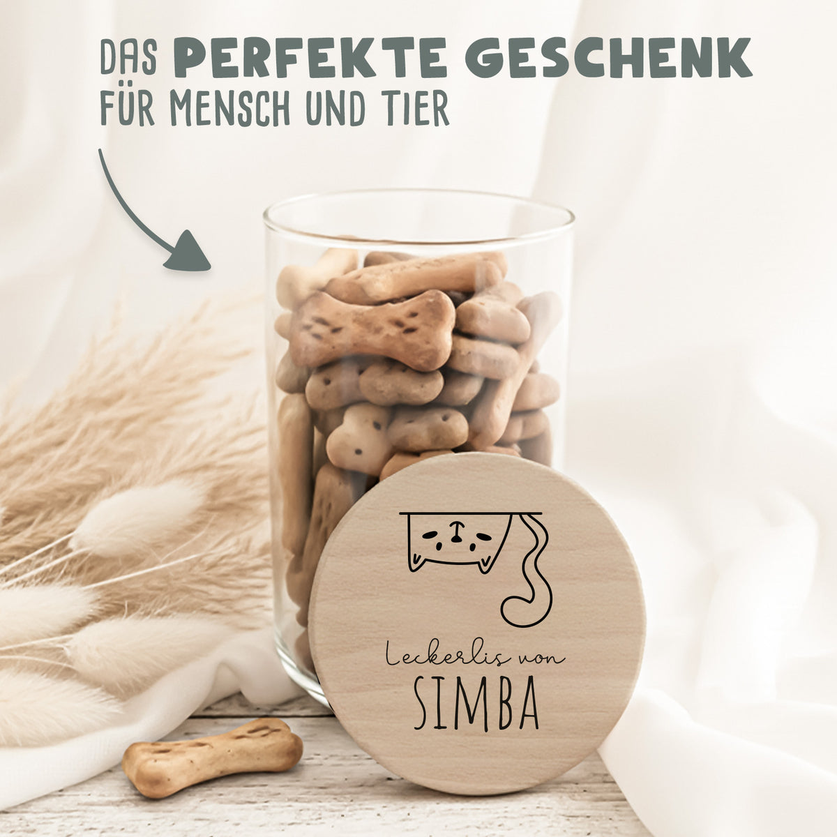 Personalisiertes Vorratsglas für Katzen "Katze kopfüber"