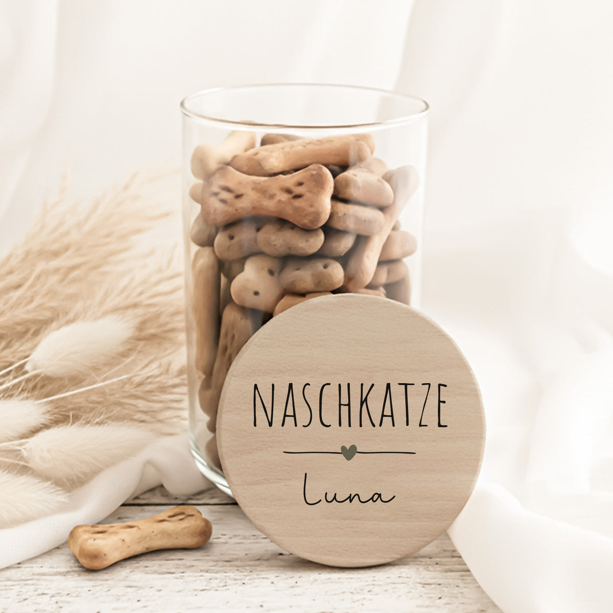 Personalisiertes Vorratsglas für Katzen "Naschkatze"