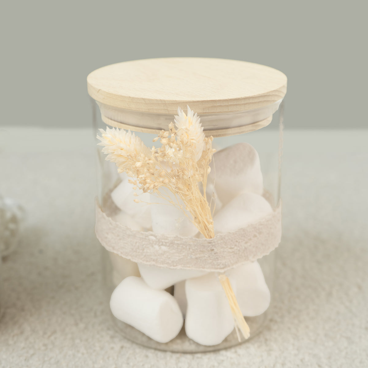 Weiße Blume Deko für Vorratsglas