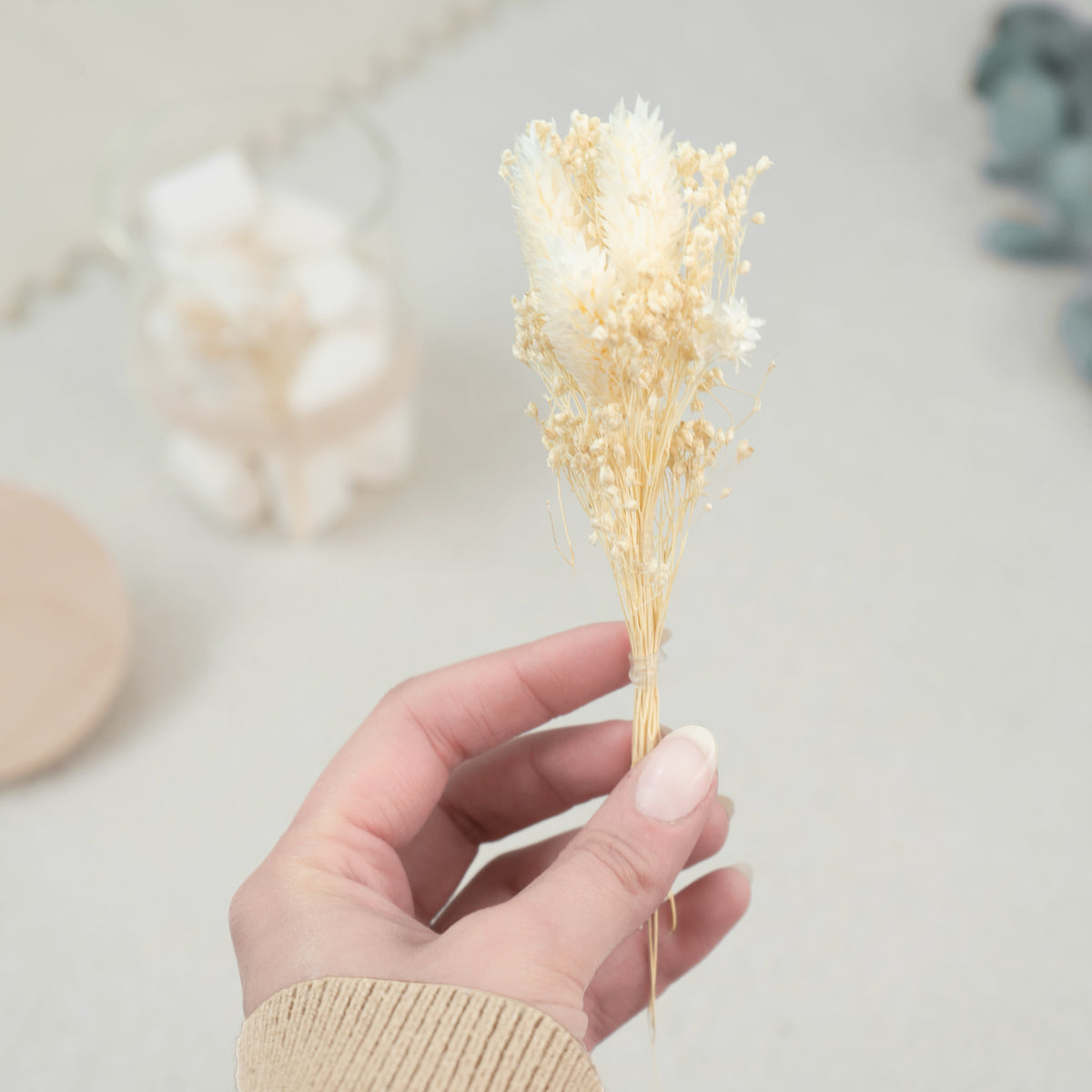 Weiße Blume Deko für Vorratsglas