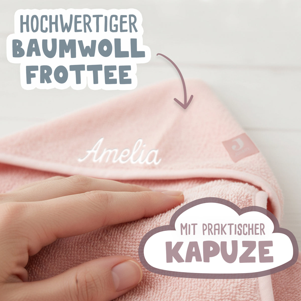 JOLLEIN Kapuzenhandtuch Frottee