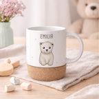 Personalisierte Tasse Korkboden "Eisbär"
