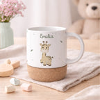 Personalisierte Tasse Korkboden "Giraffe"