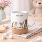 Personalisierte Tasse Korkboden "Wald"