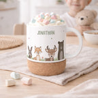 Personalisierte Tasse Korkboden "Wald"