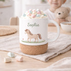 Personalisierte Tasse Korkboden "Pferd"