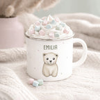Emaille-Tasse „Eisbär“ personalisiert Sublimation