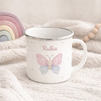 Emaille-Tasse „Schmetterling“ personalisiert Sublimation